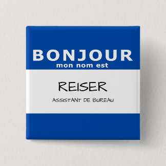 Badge Carré 5 Cm BONJOUR mon nom est