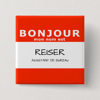 Badge Carré 5 Cm BONJOUR mon nom est