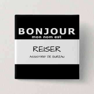 Badge Carré 5 Cm BONJOUR mon nom est