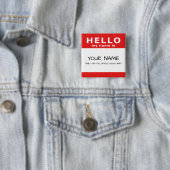 Badge Carré 5 Cm bonjour mon nom est (En situation)