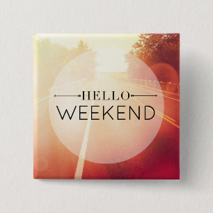 Badge Carré 5 Cm Bonjour week-end 3