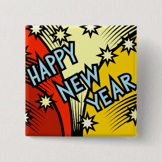 Badge Carré 5 Cm Bonne année