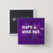 Badge Carré 5 Cm "Bonne journée ! Coussin (Devant & derrière)