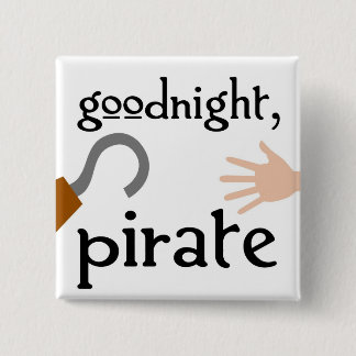 Badge Carré 5 Cm bonne nuit pirate