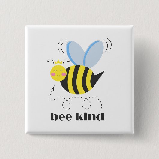 Badge Carré 5 Cm Bonne princesse d'abeille avec couronne et slogan (Devant)