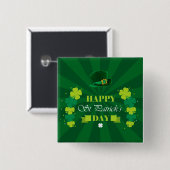 Badge Carré 5 Cm Bonne Saint Patrick's Day (Devant & derrière)