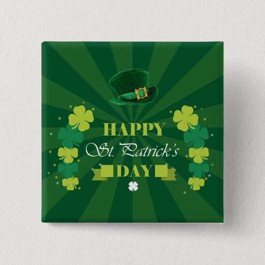 Badge Carré 5 Cm Bonne Saint Patrick's Day (Devant)