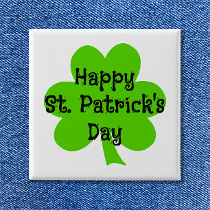 Badge Carré 5 Cm Bonne St. Patrick's Day Shamrock vert