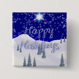 Badge Carré 5 Cm Bonnes fêtes