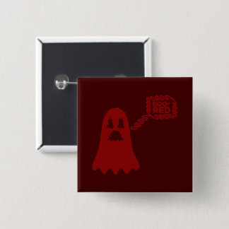 Badge Carré 5 Cm Boo-Red Button