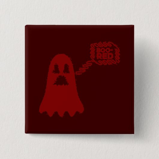 Badge Carré 5 Cm Boo-Red Button (Devant)