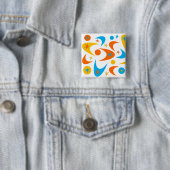 Badge Carré 5 Cm Boomerangs rétro (En situation)