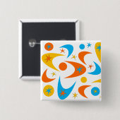 Badge Carré 5 Cm Boomerangs rétro (Devant & derrière)
