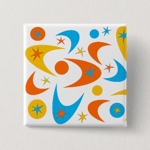 Badge Carré 5 Cm Boomerangs rétro