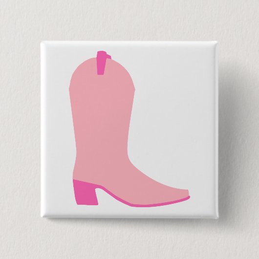 Badge Carré 5 Cm Boot de cowgirl rose (Devant)