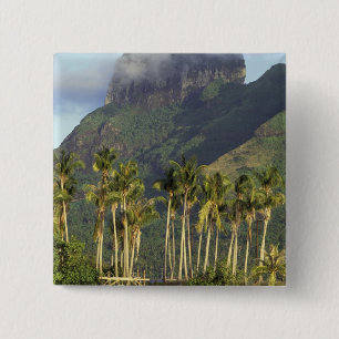 Badge Carré 5 Cm Bora Bora, Polynésie française Scène de bord de me