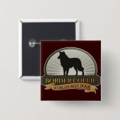 Badge Carré 5 Cm Bordure Collie (Devant & derrière)