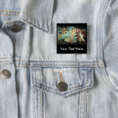 Badge Carré 5 Cm Botticelli - naissance de Vénus (En situation)