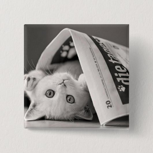 Badge Carré 5 Cm Botton Cat (Devant)