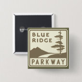 Badge Carré 5 Cm Bouclier Blue Ridge Parkway (Devant & derrière)