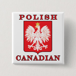 Badge Carré 5 Cm Bouclier d'aigle canadien polonais