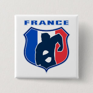 Badge Carré 5 Cm bouclier de drapeau de la France de Français de