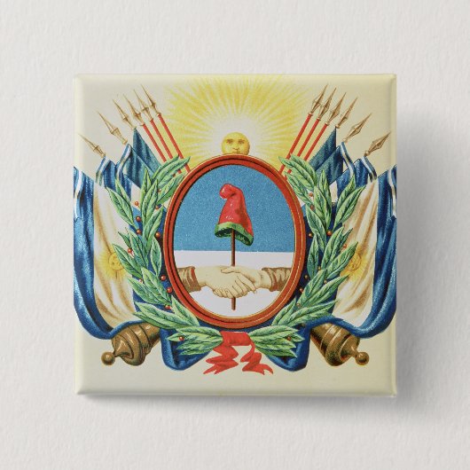 Badge Carré 5 Cm Bouclier de la confédération de l'Argentine (Devant)