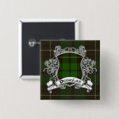 Badge Carré 5 Cm Bouclier de tartan de Douglas (Devant & derrière)