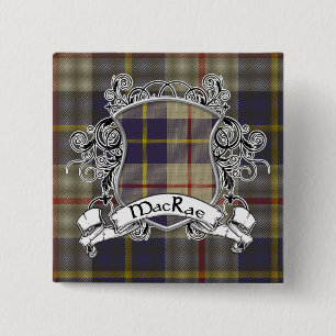 Badge Carré 5 Cm Bouclier de tartan de MacRae