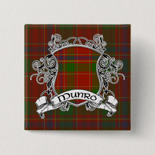 Badge Carré 5 Cm Bouclier de tartan de Munro