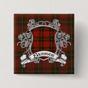 Badge Carré 5 Cm Bouclier de tartan de Skinner