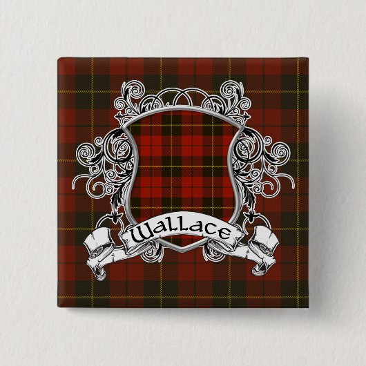 Badge Carré 5 Cm Bouclier de tartan de Wallace (Devant)