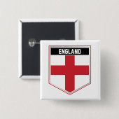 Badge Carré 5 Cm Bouclier drapeau de l'Angleterre (Devant & derrière)