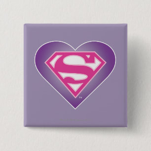 Badge Carré 5 Cm Bouclier du coeur pourpre