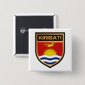 Badge Carré 5 Cm Bouclier indicateur Kiribati (Devant & derrière)