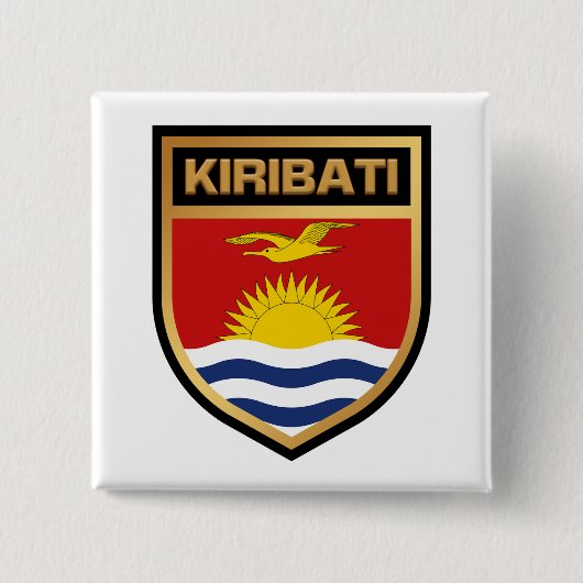 Badge Carré 5 Cm Bouclier indicateur Kiribati (Devant)