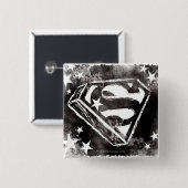 Badge Carré 5 Cm Bouclier S avec étoiles (Devant & derrière)