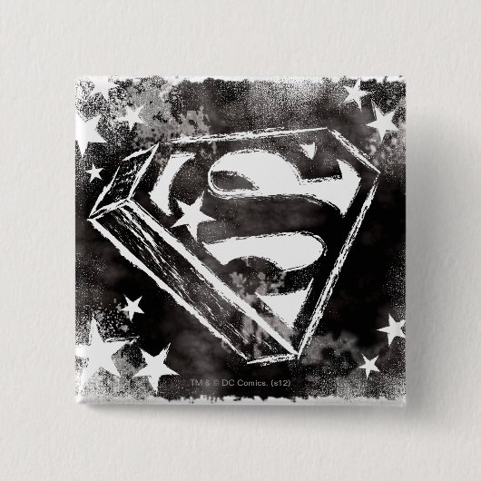 Badge Carré 5 Cm Bouclier S avec étoiles (Devant)