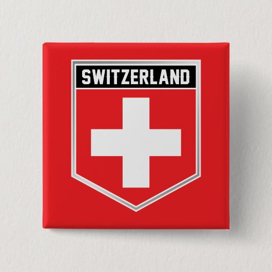 Badge Carré 5 Cm Bouclier suisse (Devant)