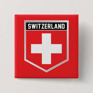 Badge Carré 5 Cm Bouclier suisse