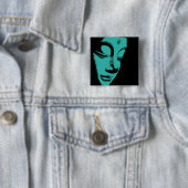 Badge Carré 5 Cm Bouddha (En situation)