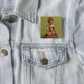 Badge Carré 5 Cm Bouddha assis (En situation)