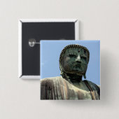 Badge Carré 5 Cm bouddha kamakura (Devant & derrière)