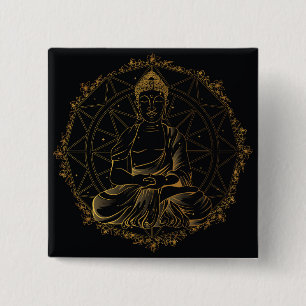 Badge Carré 5 Cm Bouddha Mandala