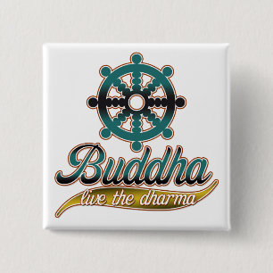 Badge Carré 5 Cm Bouddha vivent le Dharma