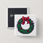 Badge Carré 5 Cm Boughs de Holly (Devant & derrière)