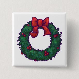 Badge Carré 5 Cm Boughs de Holly