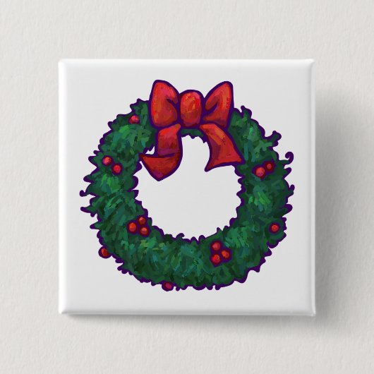 Badge Carré 5 Cm Boughs de Holly (Devant)