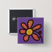 Badge Carré 5 Cm Bougie disco (Devant & derrière)