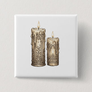 Badge Carré 5 Cm Bougies gothiques vintage ornées